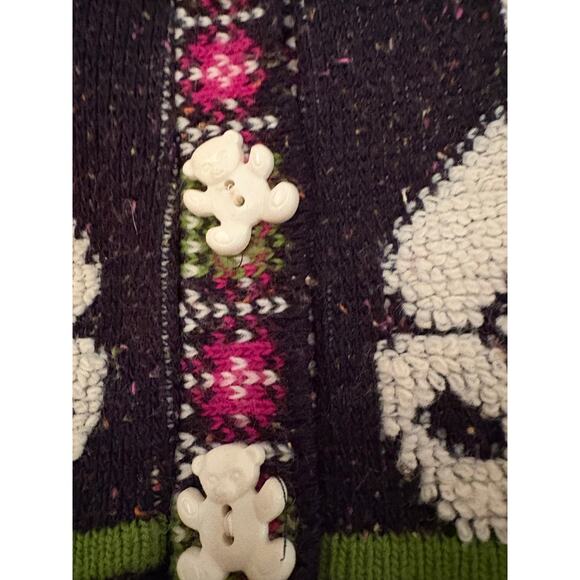 Vintage Heartworks Teddy Bear Cardigan Child Small USA Knit Kids 90s - Picture 5 of 7